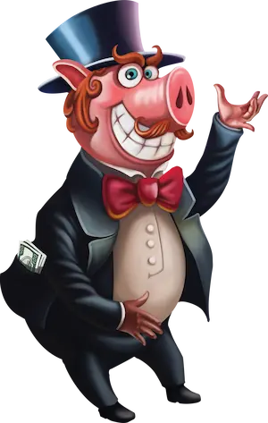 Wild-Symbol (Gentleman Pig): Piggy Riches Megaways